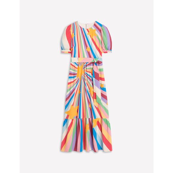 Boden Blouson Crew Neck Maxi Dress – Multi Supernova Print - Picture 2 of 9